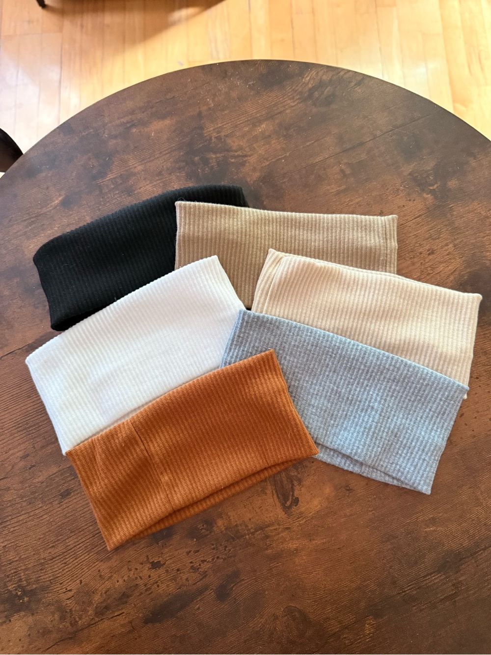 Ribbed Headbands Set — Black, White, Camel, Tan, Gray, Rust